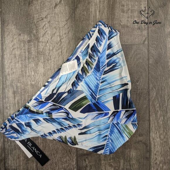 La Blanca Side Shirred Hipster Bikini Bottom Swimsuit Size 14 - Picture 4 of 4